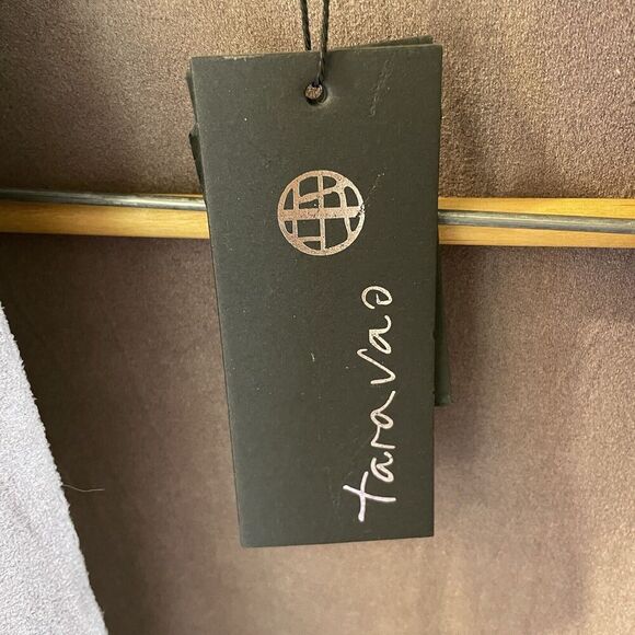 Tara Vao MicroSuede Moto Jacket L Purple Mauve Laser Cut Samaya NWT Lilac Unique - Picture 7 of 9